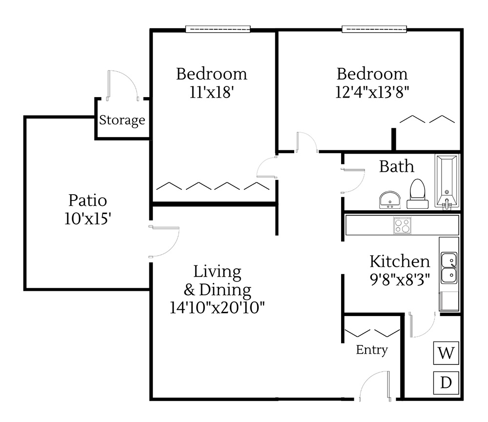 2 Bedroom / 1 Bath Cottage