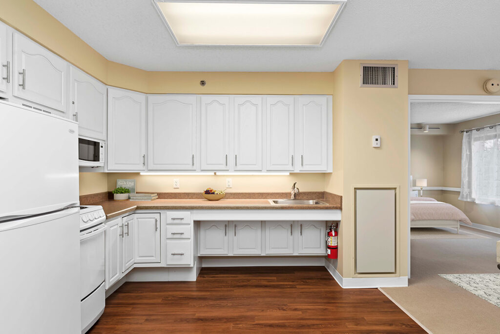 Kindred Place at Annville senior apartments view of kitchen in apartment
