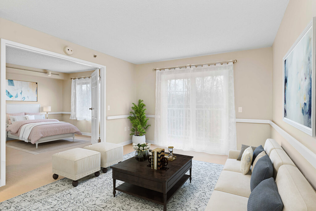 Kindred Place at Annville senior apartments view of living room in apartment
