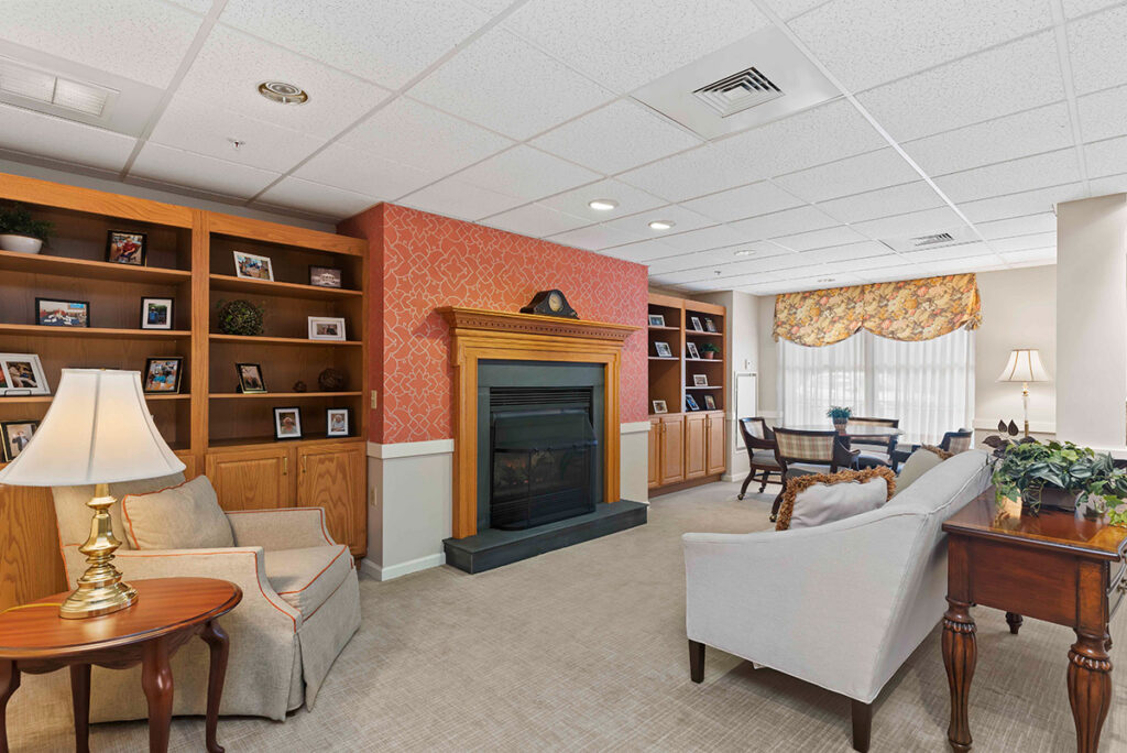 community living room called Rally Round room at Kindred Place at Harrisburg senior apartments
